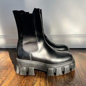 Prada Monolith brushed leather booties